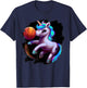 Unicorn Playing Basketball Cool Funny Unicorns Basketball T-Shirt - T-Shirt | Navy