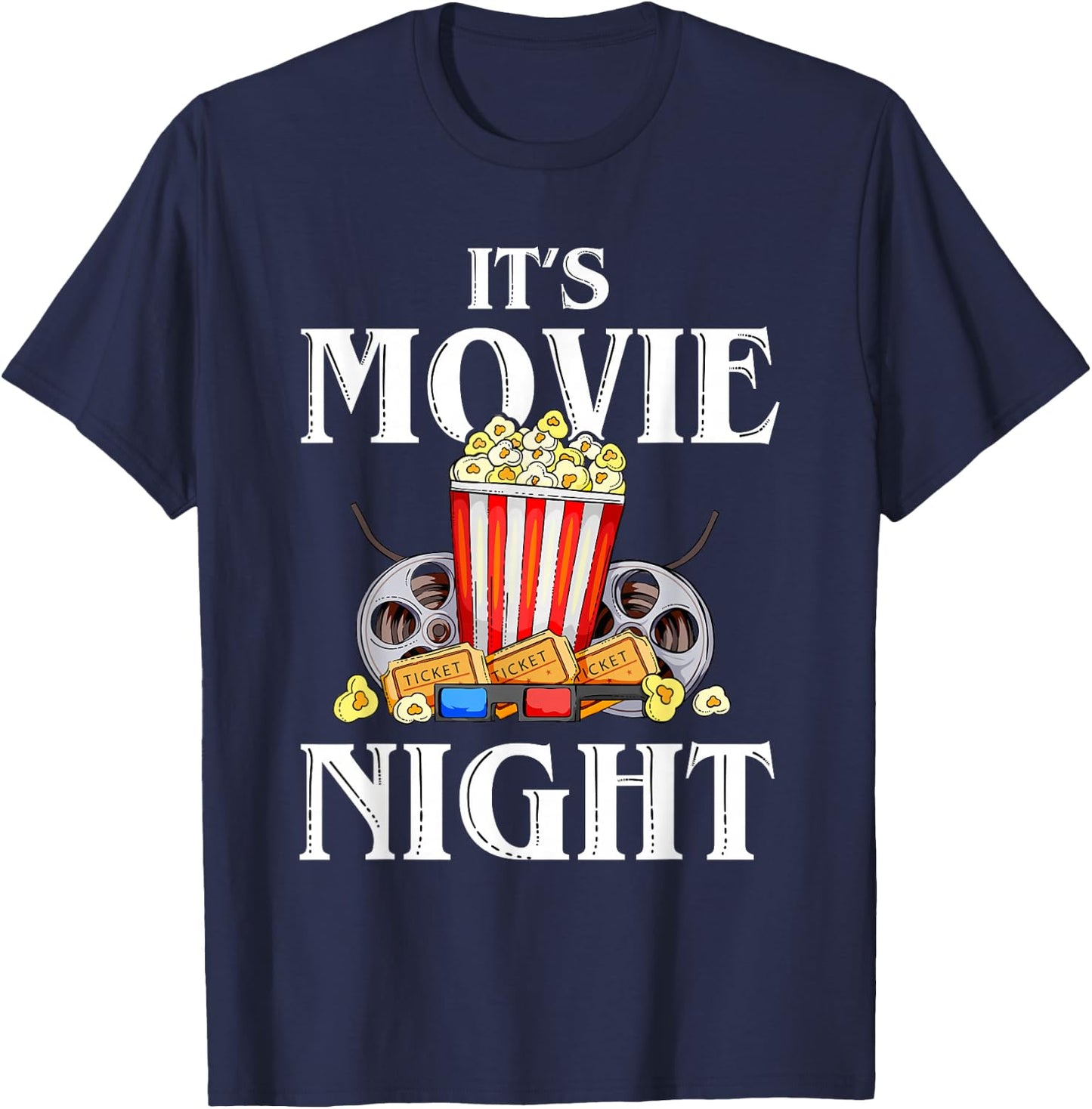 Family Movie Night Outfit Women Kids - Movie Lover T-Shirt - T-Shirt | Navy