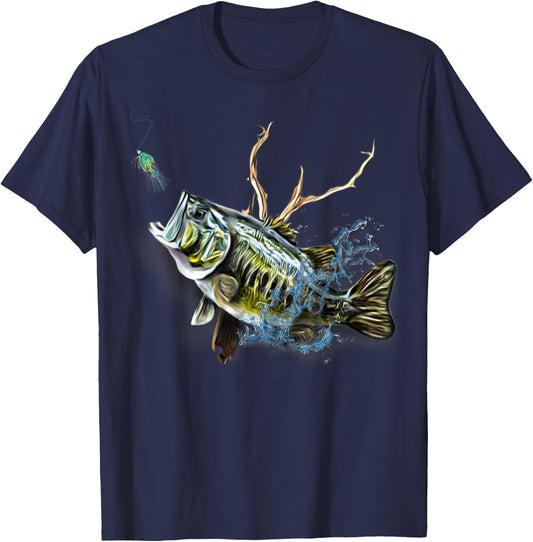 Largemouth Bass Fishing - Men, Women & Kids Largemouth Bass T-Shirt - T-Shirt | Navy