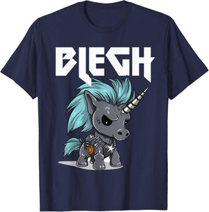 Blegh Heavy Metal Metalcore Unicorn T-Shirt - T-Shirt | Navy