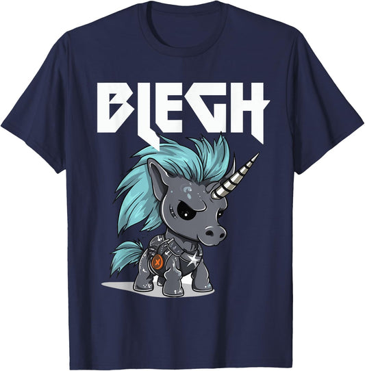 Blegh Heavy Metal Metalcore Unicorn T-Shirt - T-Shirt | Navy