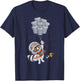 Astronaut animal funny Raccoon Moon trash cans space T-Shirt - T-Shirt | Navy