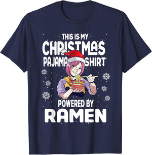 Xmas 2022 This Is My Christmas Pajama Shirt Powered By Ramen T-Shirt - T-Shirt | Navy