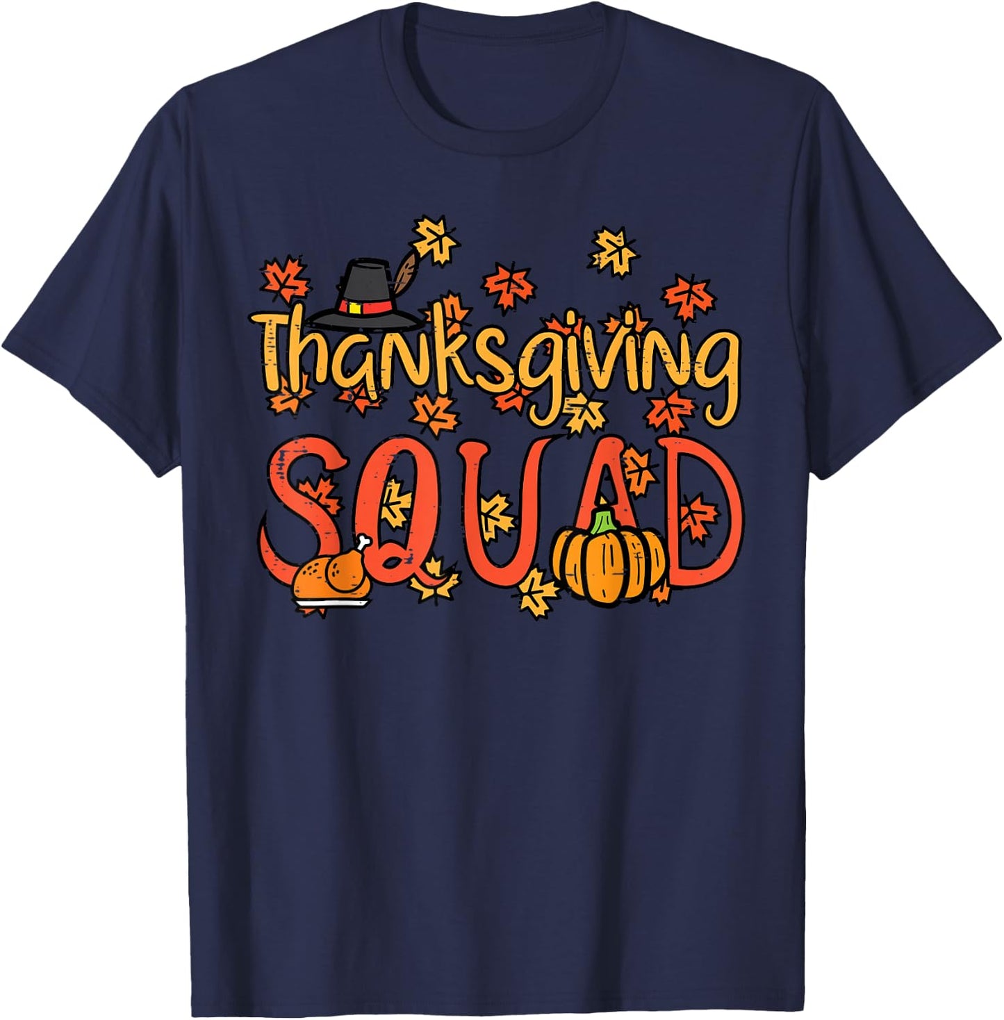 Thanksgiving Squad Turkey Day Fall Matching Women Men Kids T-Shirt - T-Shirt | Navy