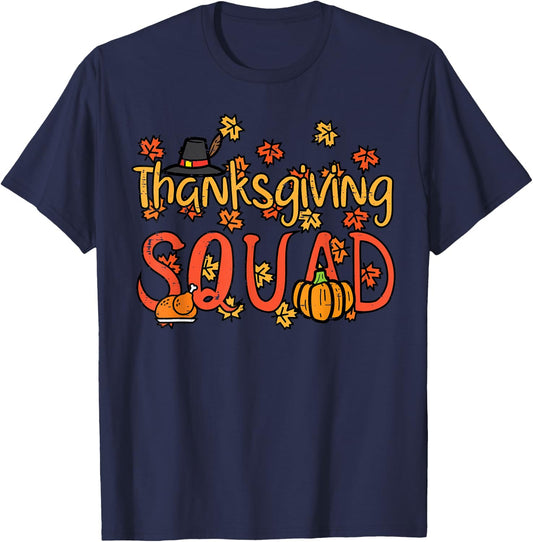 Thanksgiving Squad Turkey Day Fall Matching Women Men Kids T-Shirt - T-Shirt | Navy
