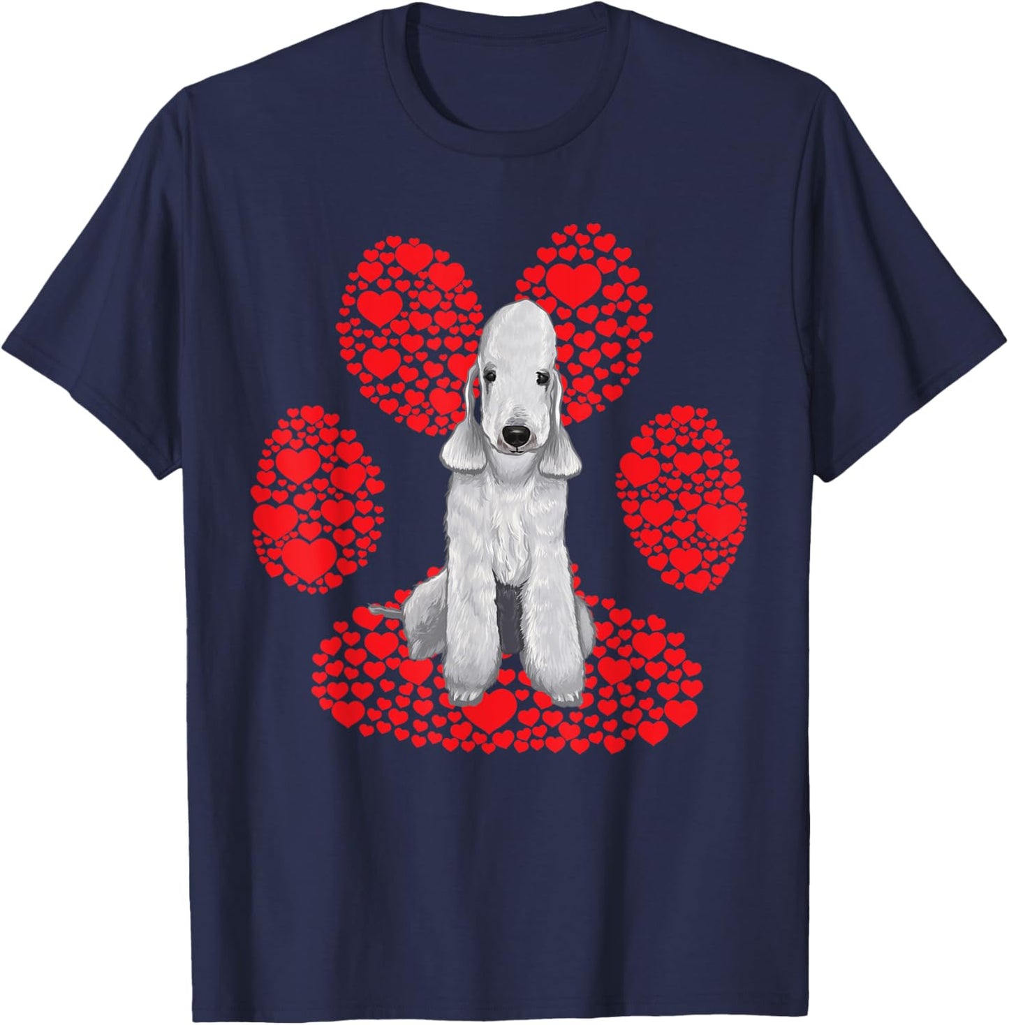 Bedlington Terrier Love Pata T-Shirt - T-Shirt | Navy