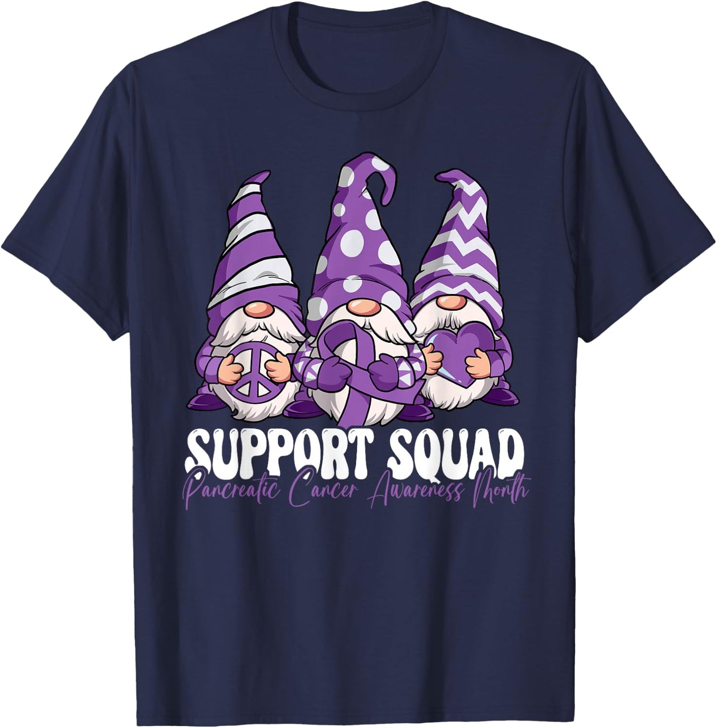Support Squad Pancreatic Cancer Awareness Month T-Shirt - T-Shirt | Navy