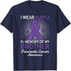 I Wear Purple Purple In Memory Of Brother Pancreatic Cancer T-Shirt - T-Shirt | Navy
