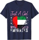 Just A Girl Who Loves UAE Emirates Heart Flag for Girls T-Shirt - T-Shirt | Navy