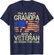 I'm A Dad Grandpa And Veteran Funny Retro Papa Grandpa Gifts T-Shirt - T-Shirt | Navy