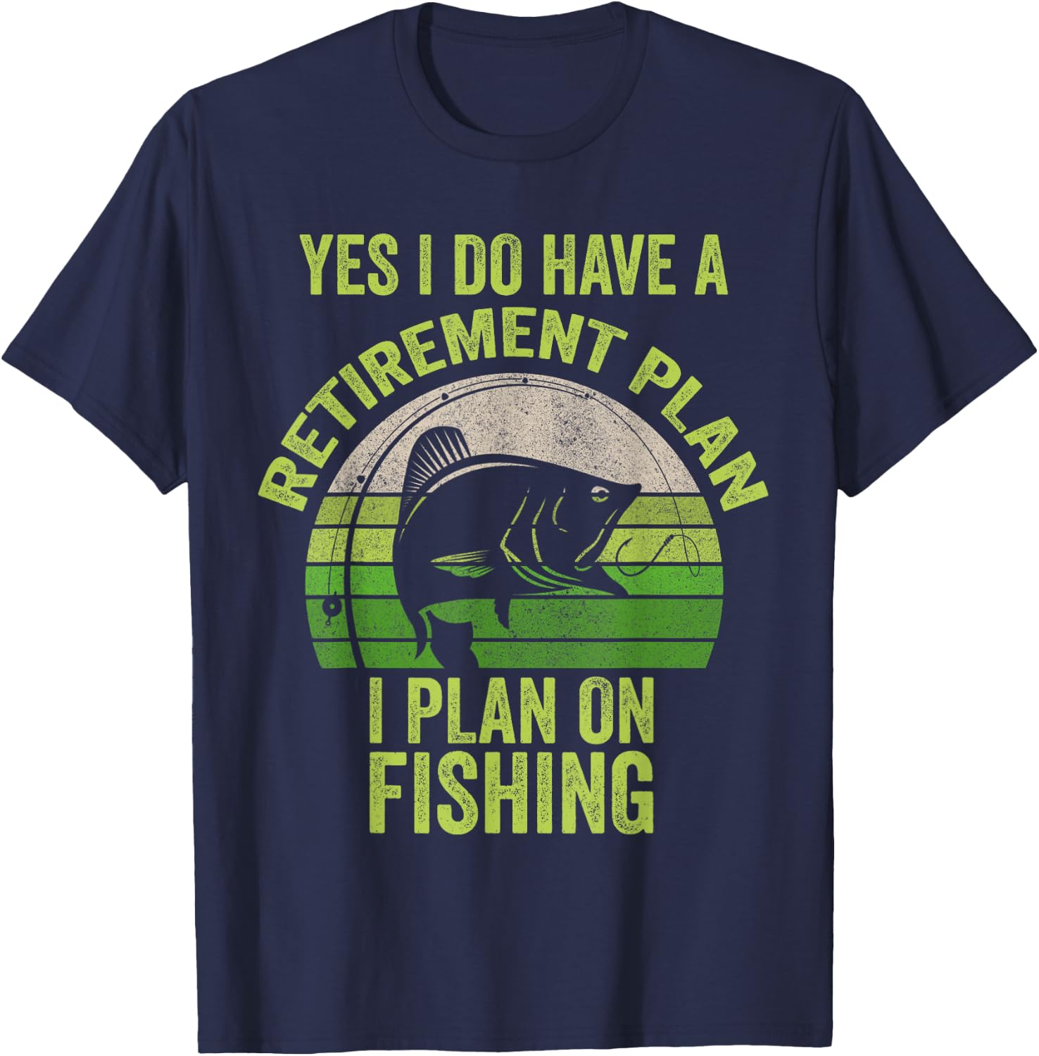 Funny Retired Fishing Shirt , Retirement Fishing T-Shirt - T-Shirt | Navy