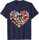 Flags of Countries of the World international flag heart T-Shirt - T-Shirt | Navy