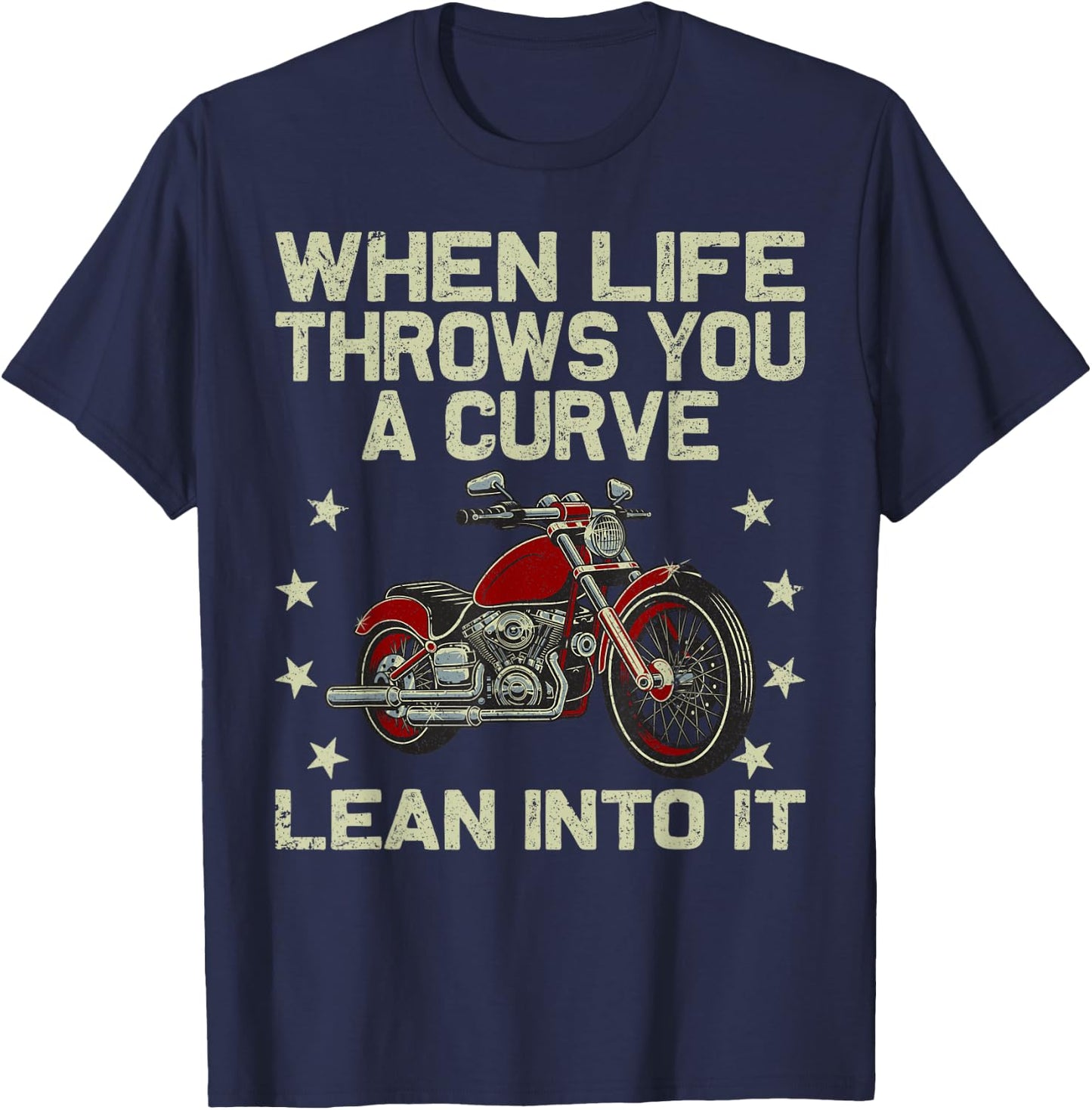 Funny Motorcycle Racer Design Women Motorcycle Lover T-Shirt - T-Shirt | Navy
