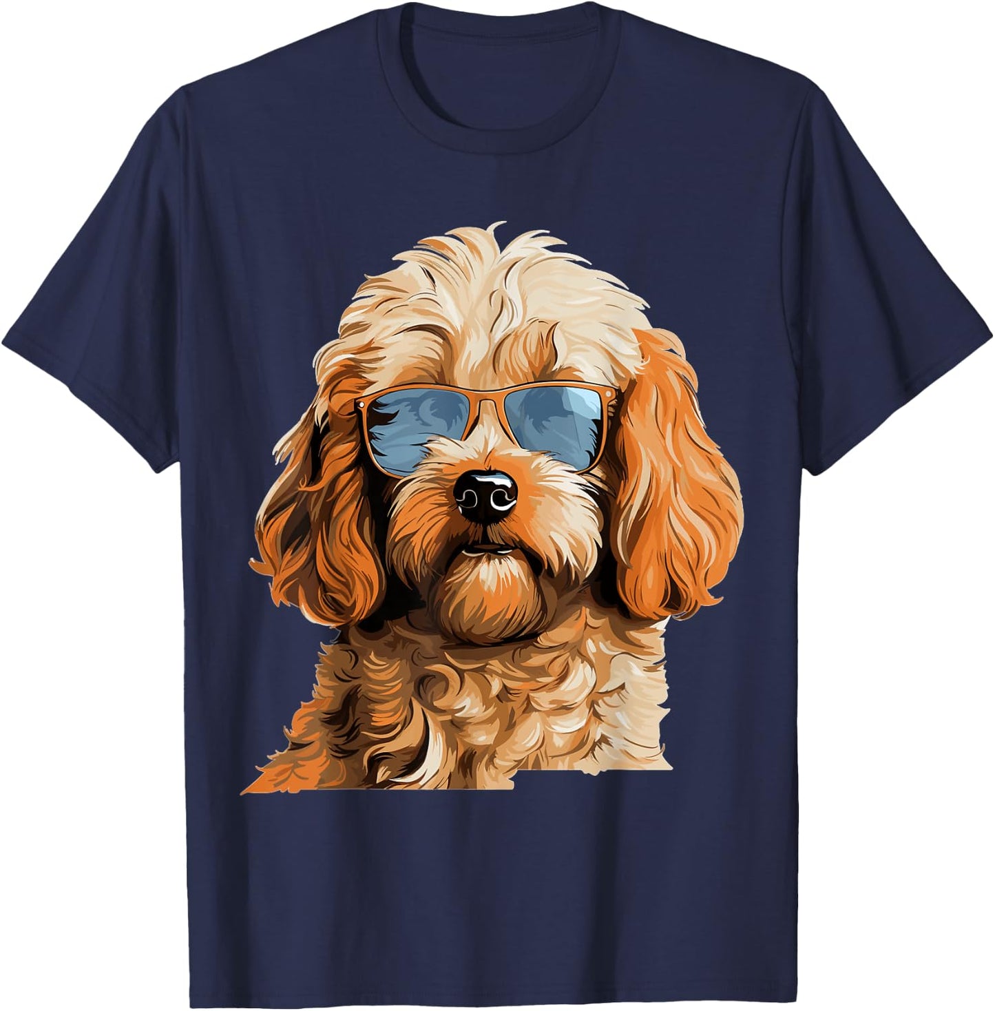Cockapoo Dog Breed Pet with Sunglasses T-Shirt - T-Shirt | Navy