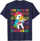 100 Days of 2nd Grade Unicorn Flossing 100th Day Of School T-Shirt - T-Shirt | Navy