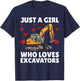 Funny Excavator Art For Girls Women Toddler Excavator Lover T-Shirt - T-Shirt | Navy