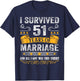51st Wedding Anniversary shirt Couples Husband Wife 51 Years T-Shirt - T-Shirt | Navy