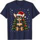 Chihuahua Dog Christmas Tree Santa Hat Xmas Pajama T-Shirt - T-Shirt | Navy