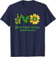 Daisy Peace Love Cure Lymphoma Awareness Gift T-Shirt - T-Shirt | Navy