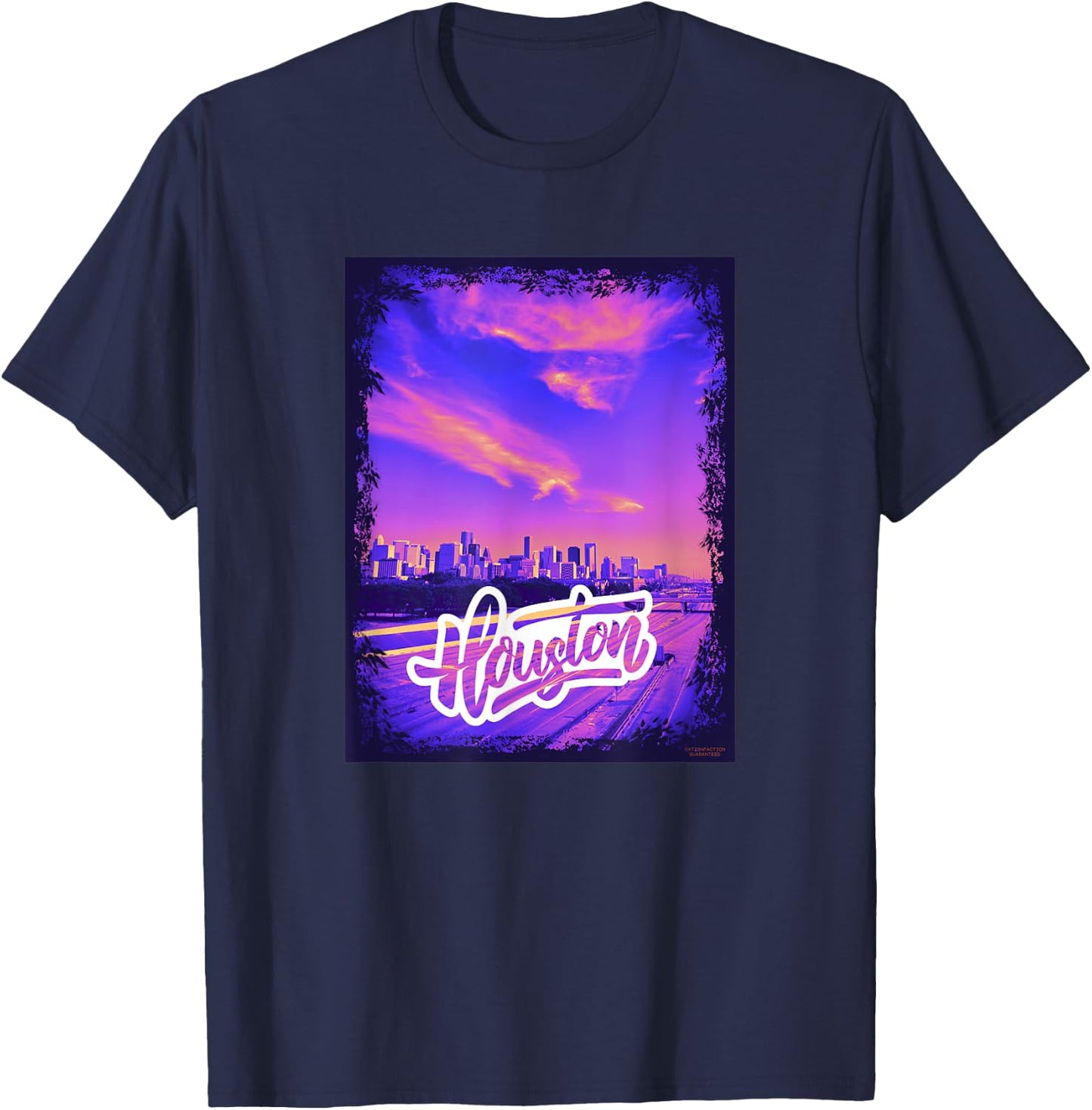 Houston Texas TheH Art Houston Downtown Hues H-Town T-Shirt - T-Shirt | Navy