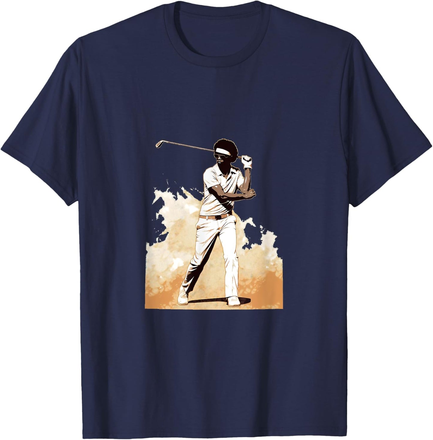 Golfer Afro Man Golf Player African American Golfing Men T-Shirt - T-Shirt | Navy