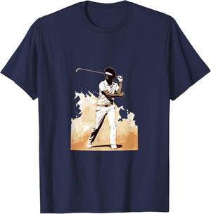 Golfer Afro Man Golf Player African American Golfing Men T-Shirt - T-Shirt | Navy
