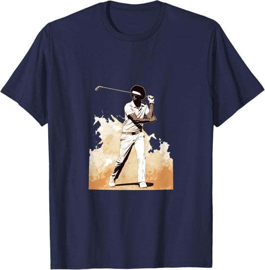 Golfer Afro Man Golf Player African American Golfing Men T-Shirt - T-Shirt | Navy