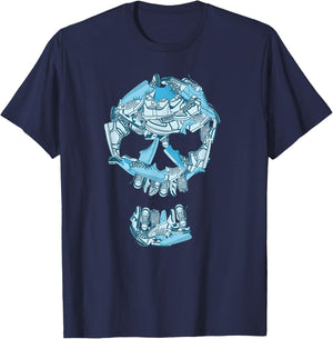 Blue Big Ol' Sneaker Head Blue Color Graphic T-Shirt - T-Shirt | Navy