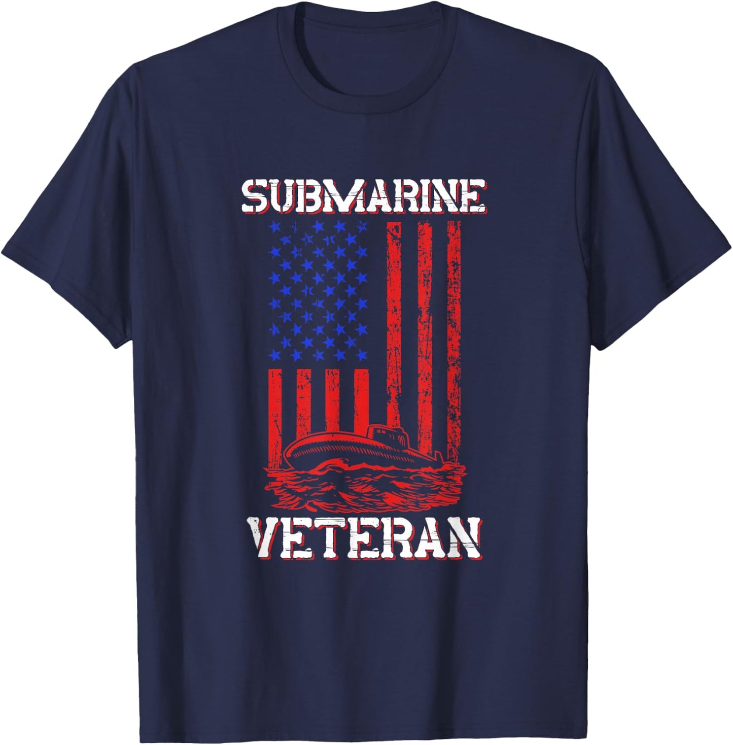 Submarine Veteran Flag Patriotic Sub Service Submariner T-Shirt - T-Shirt | Navy
