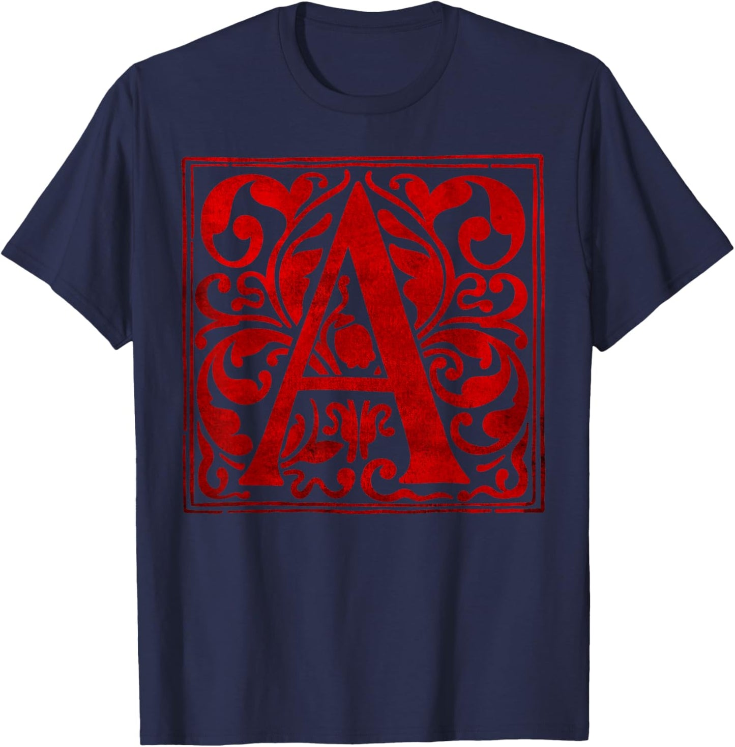 Scarlett Letter Beautiful Illuminated A Literary T-Shirt - T-Shirt | Navy