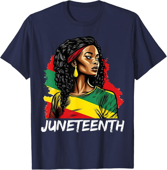 Juneteenth 1865 Melanin Women RBG Colors African American T-Shirt - T-Shirt | Navy