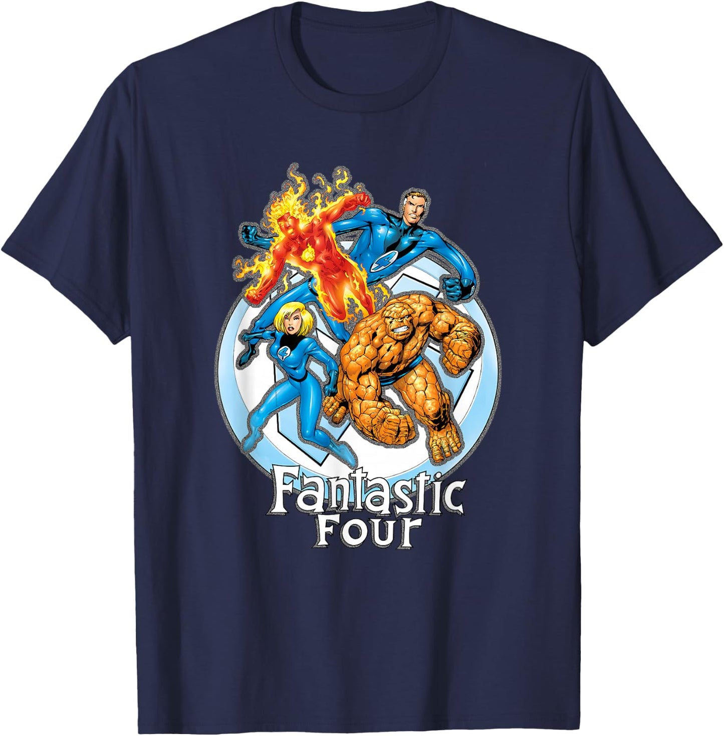 Marvel Fantastic Four Hero Poses Group Shot Poster T-Shirt - T-Shirt | Navy