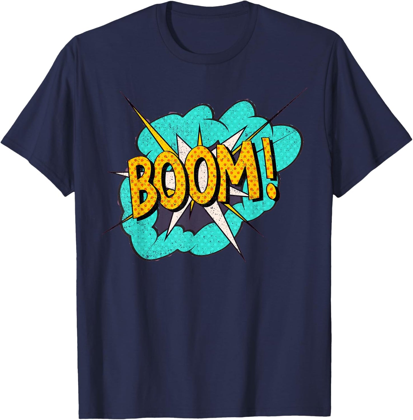 Comic Book Sound Effect: Boom! Action Bubble T-Shirt - T-Shirt | Navy