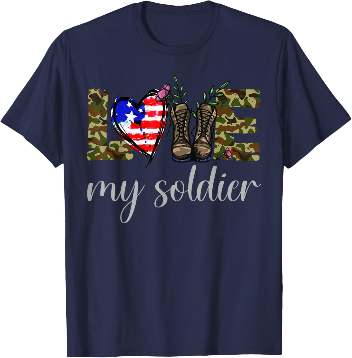 Love My Soldier T-Shirt - T-Shirt | Navy
