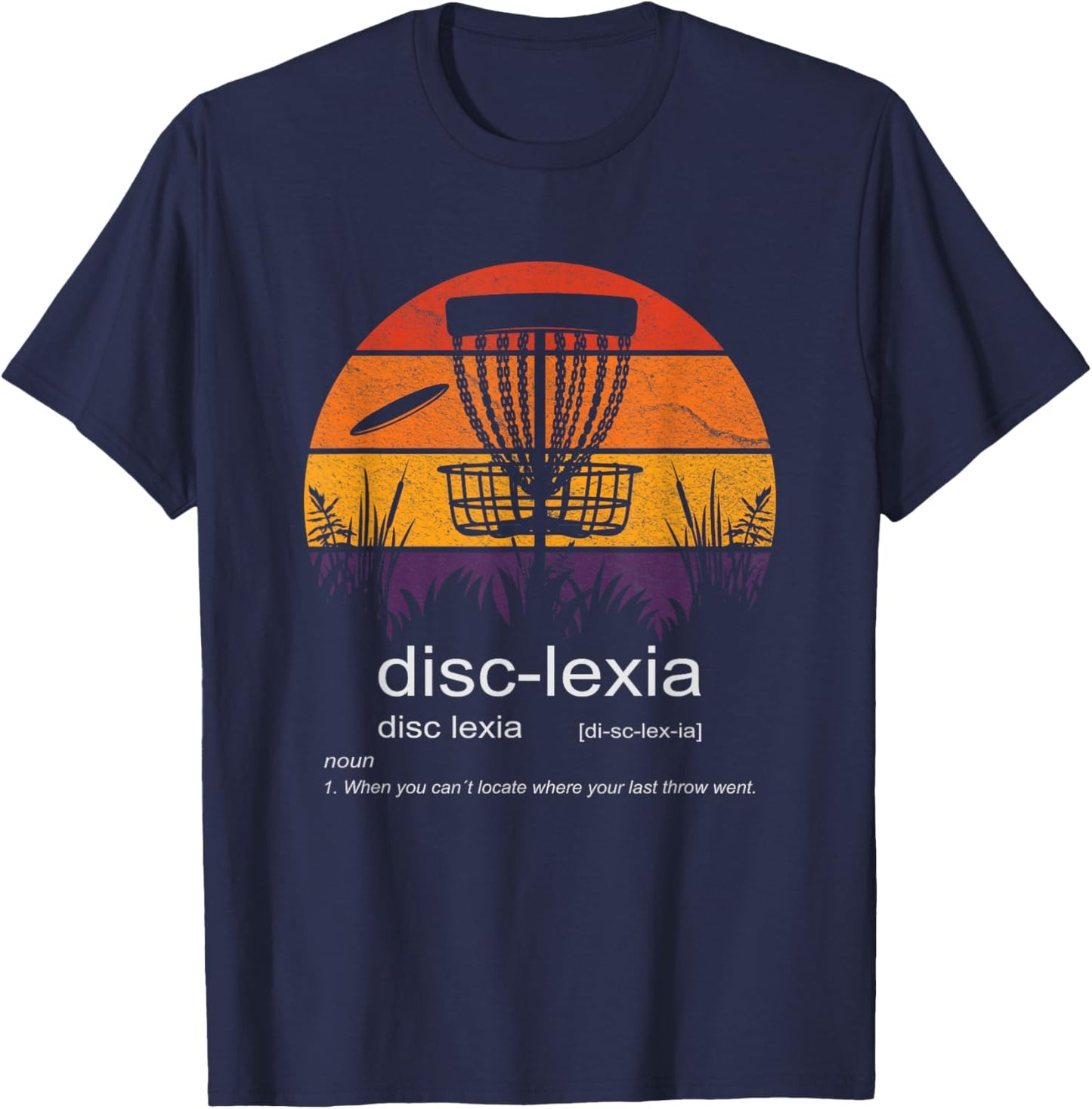 Disc Golf disc-lexia disc golf meme funny disc golf T-Shirt - T-Shirt | Navy