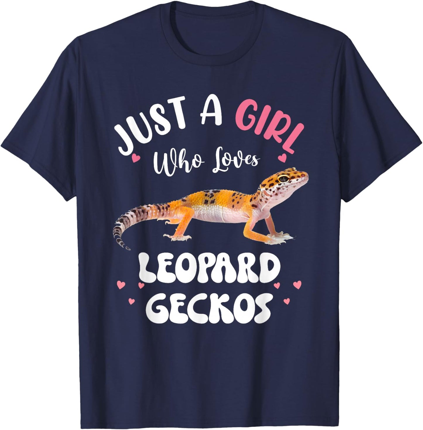 Cool Leopard Gecko For Girls Women Pet Lizard Reptile Lovers T-Shirt - T-Shirt | Navy