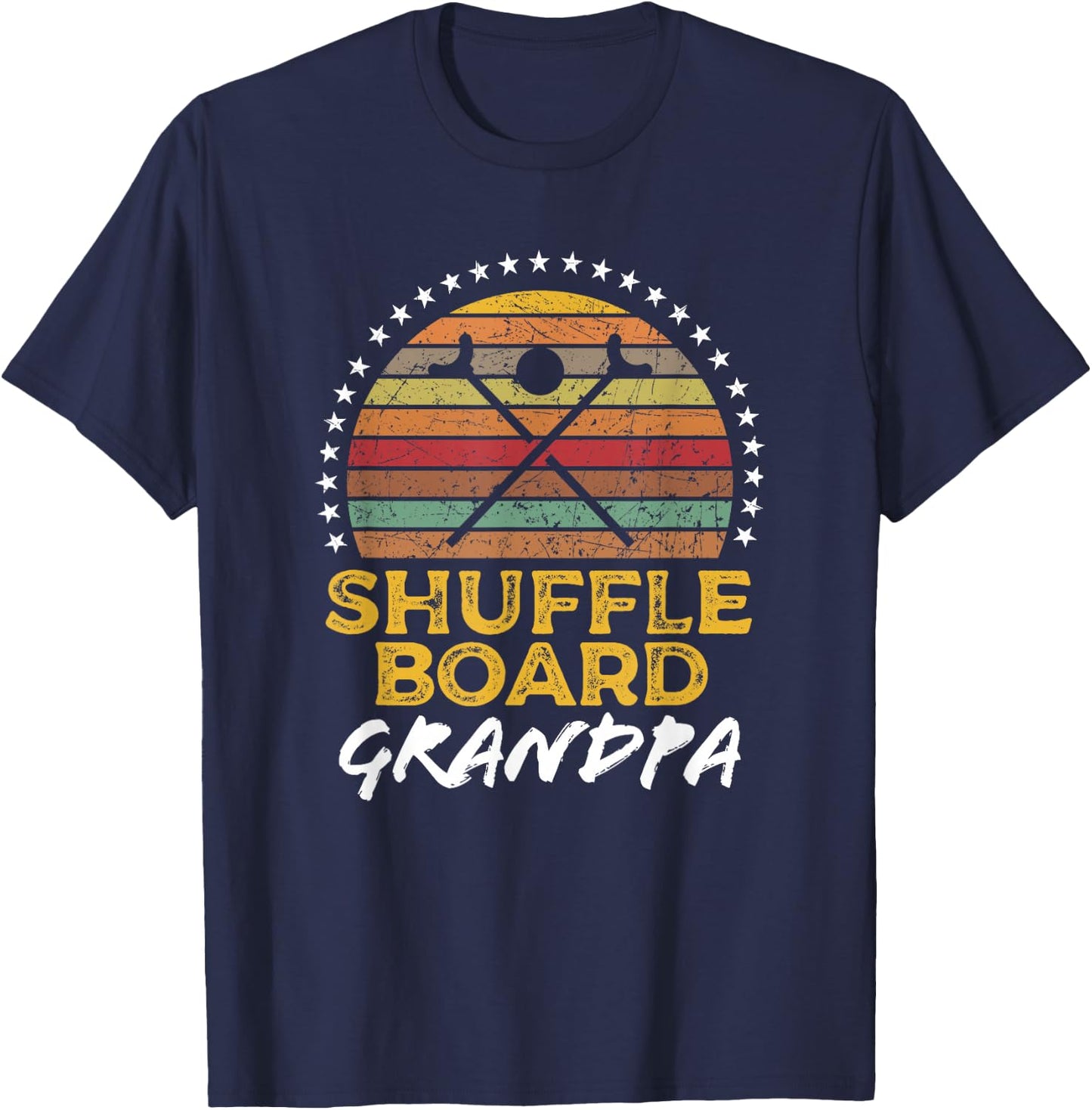 Shuffleboard Grandpa Lover, Funny Shuffleboard Player Quote T-Shirt - T-Shirt | Navy