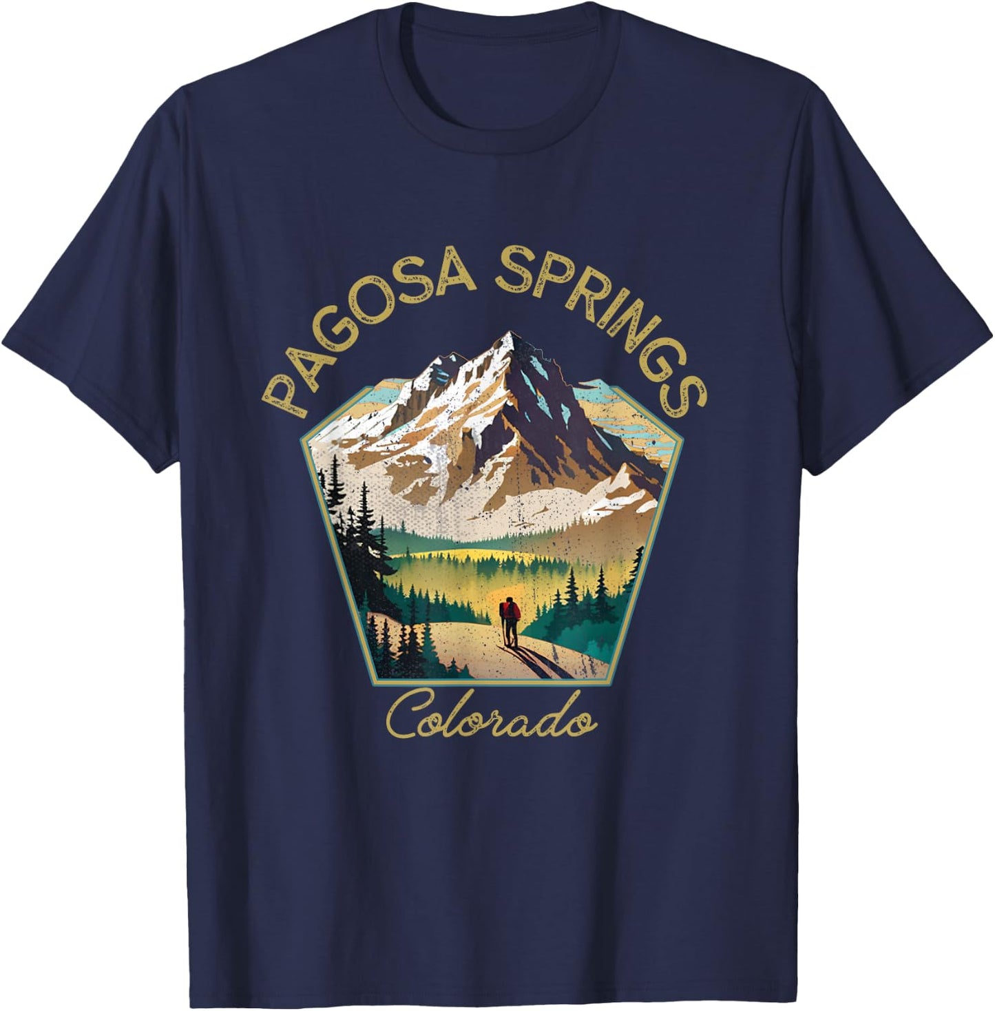 Pagosa Springs Retro Clothing - Pagosa Springs Souvenir T-Shirt - T-Shirt | Navy