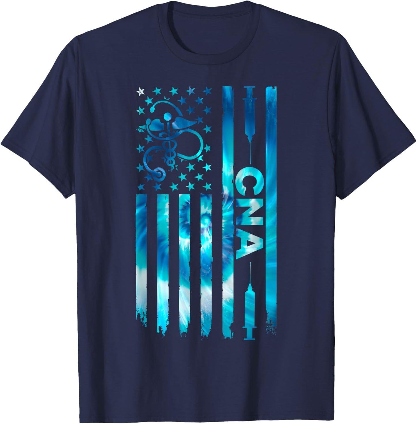 CNA - American Flag July 4th Certified Nurse Assistant CNA T-Shirt - T-Shirt | Navy