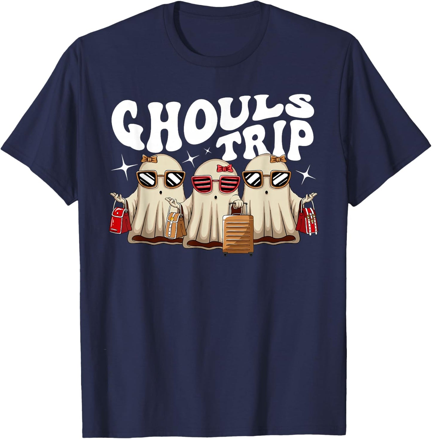 Ghouls Trip Halloween Spooky Cute Women Ghost Girls Trip T-Shirt - T-Shirt | Navy