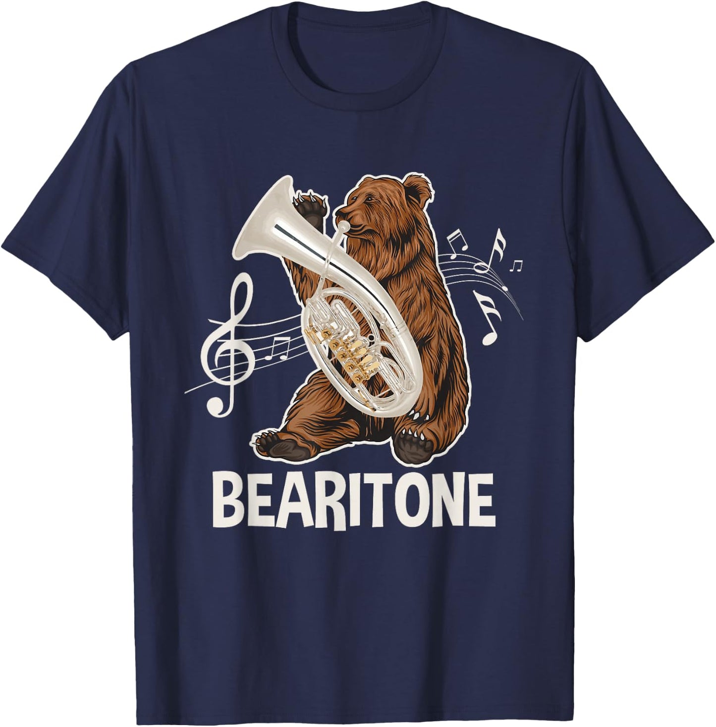 Bearitone - Baritone Player Euphonium Lover Marching Band T-Shirt - T-Shirt | Navy