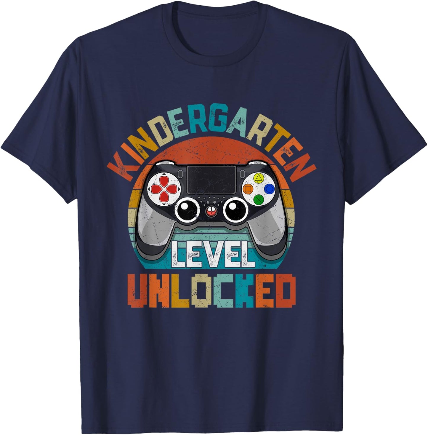 Kindergarten Grade Level Unlocked Video Game Back To School T-Shirt - T-Shirt | Navy
