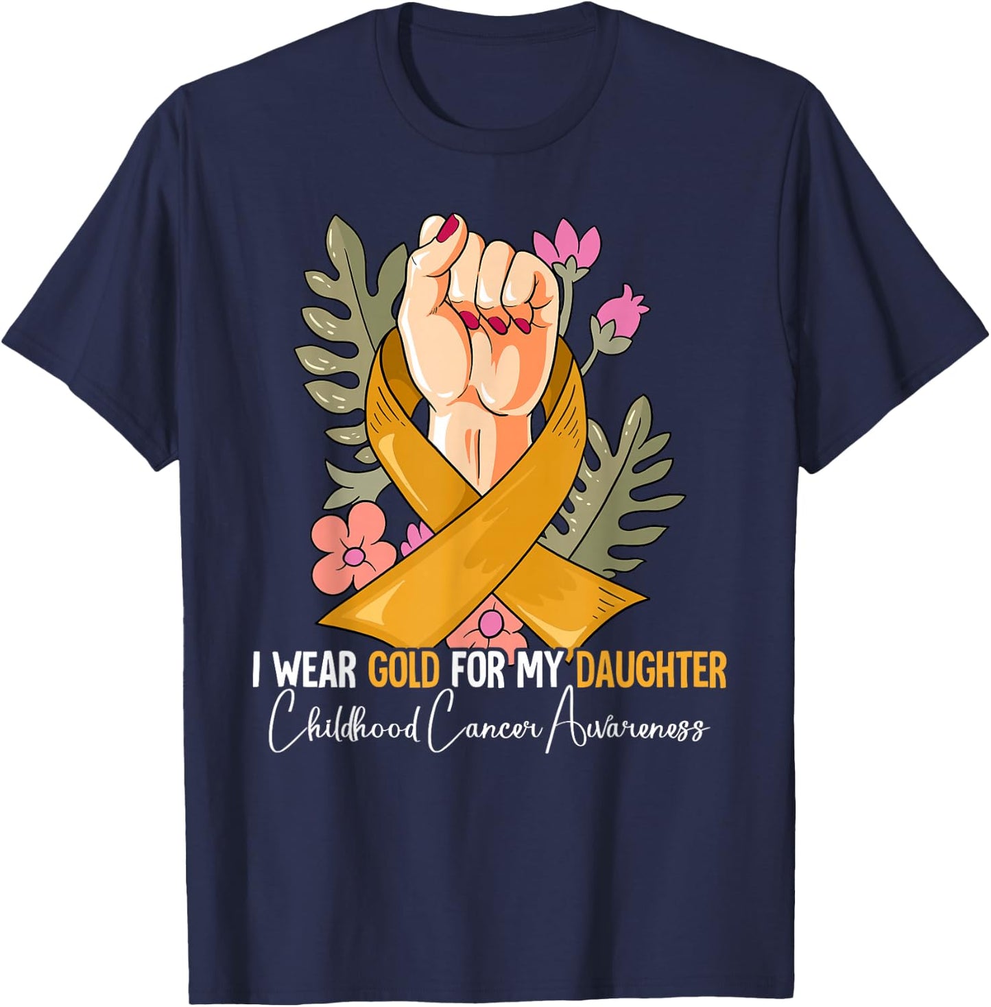 Daughter Childhood Cancer Awareness T-Shirt - T-Shirt | Navy