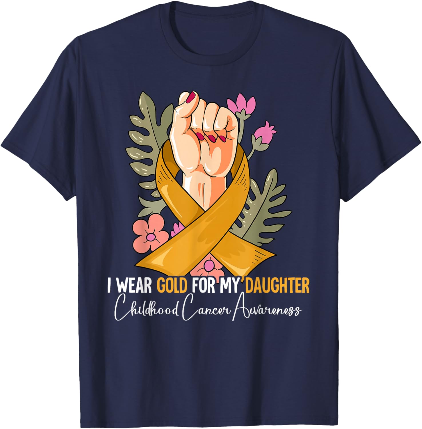 Daughter Childhood Cancer Awareness T-Shirt - T-Shirt | Navy