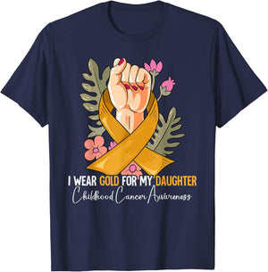 Daughter Childhood Cancer Awareness T-Shirt - T-Shirt | Navy
