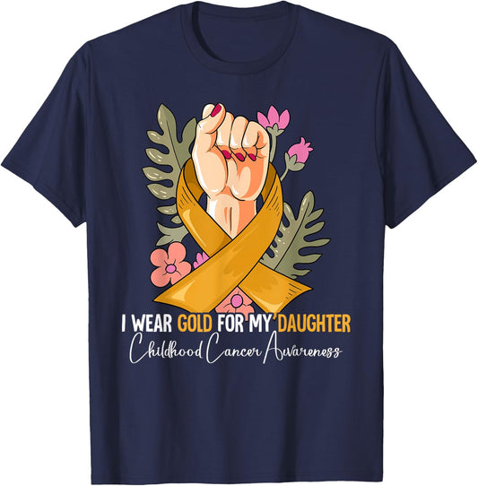 Daughter Childhood Cancer Awareness T-Shirt - T-Shirt | Navy
