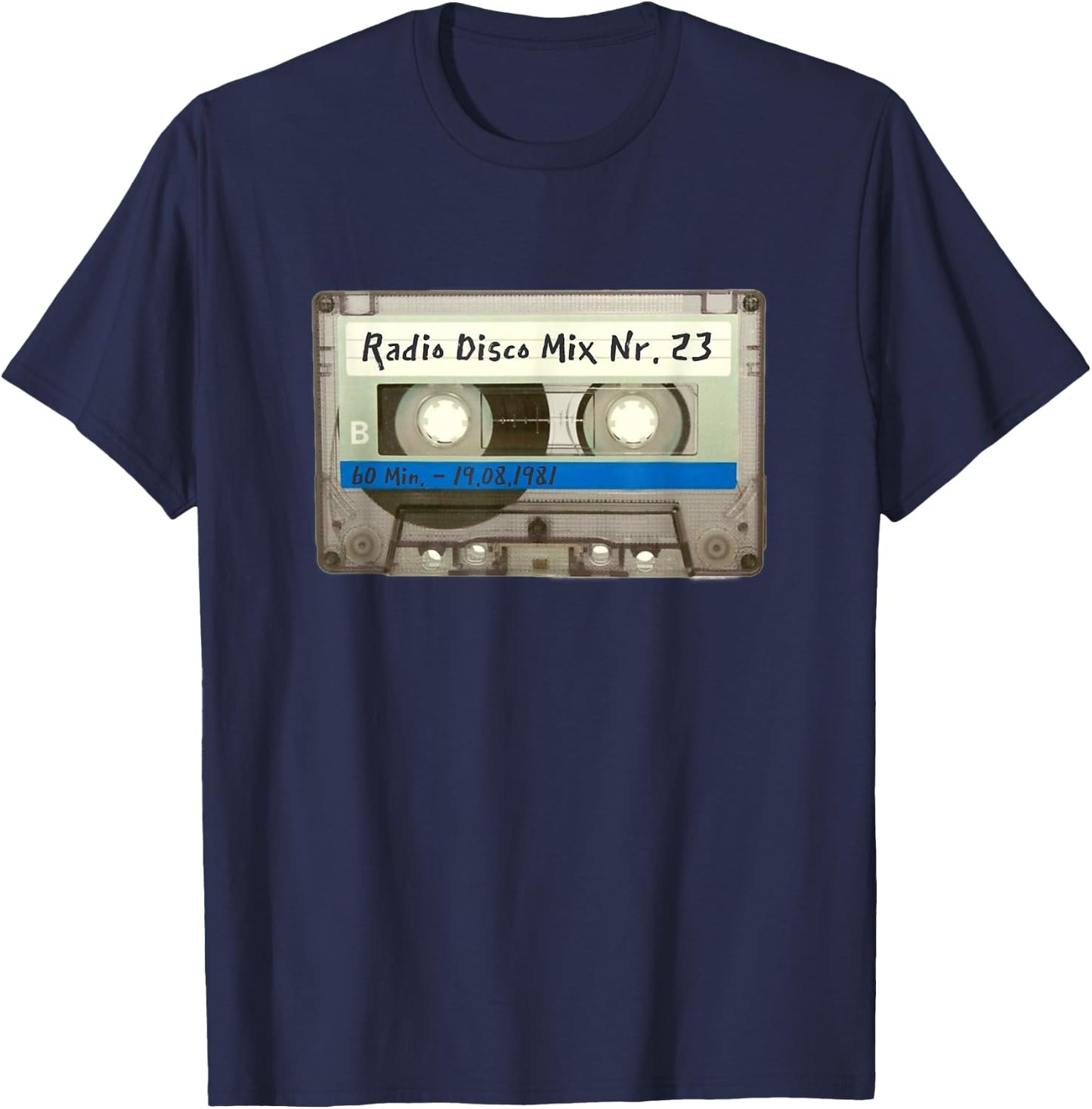 Retro Music DJ Cassette 80s 90s S-XXXL T-Shirt - T-Shirt | Navy