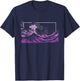 Purple Great Wave Off Kanagawa Purple Color Graphic T-Shirt - T-Shirt | Navy