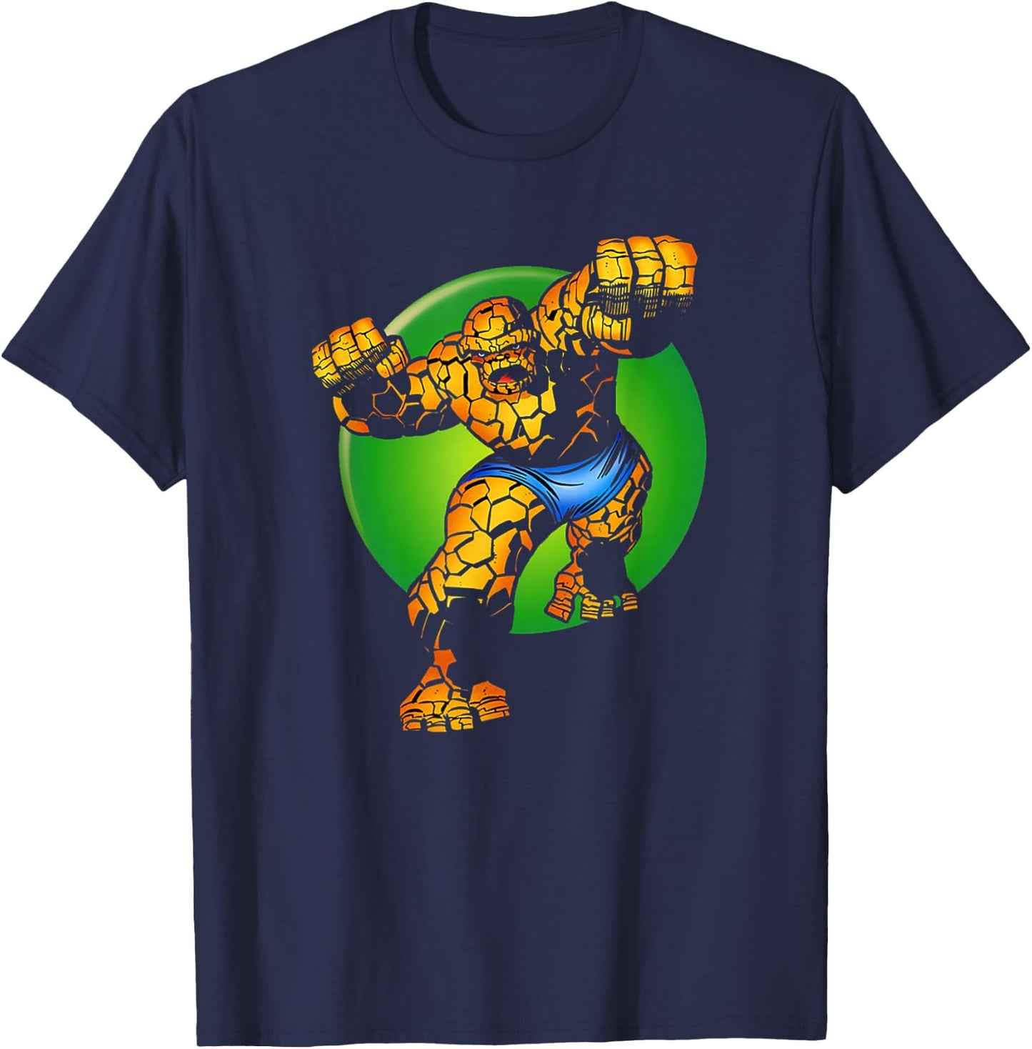 Marvel Fantastic Four The Thing It's Clobberin' Time! Retro T-Shirt - T-Shirt | Navy