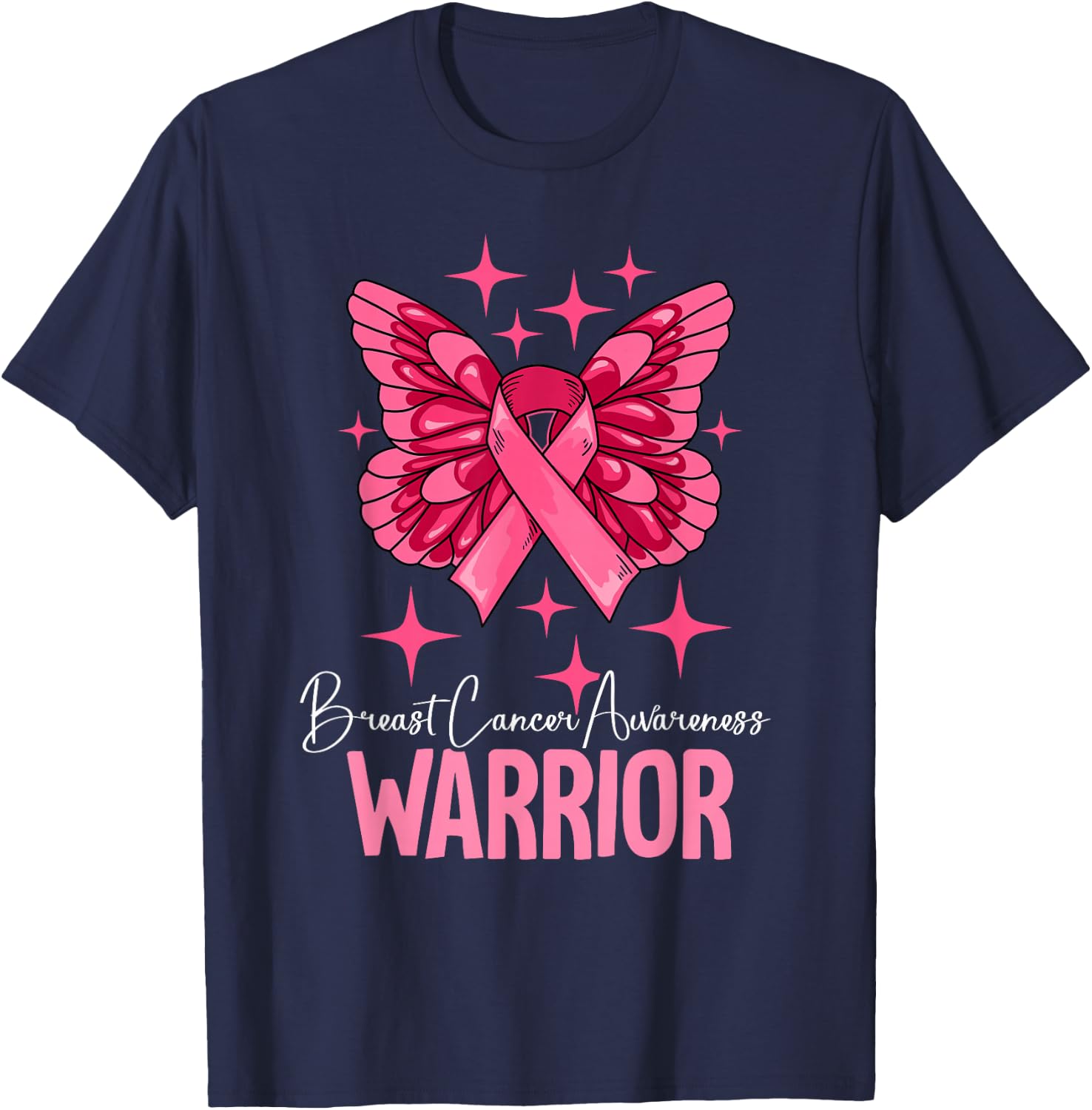 Warrior Breast Cancer T-Shirt - T-Shirt | Navy